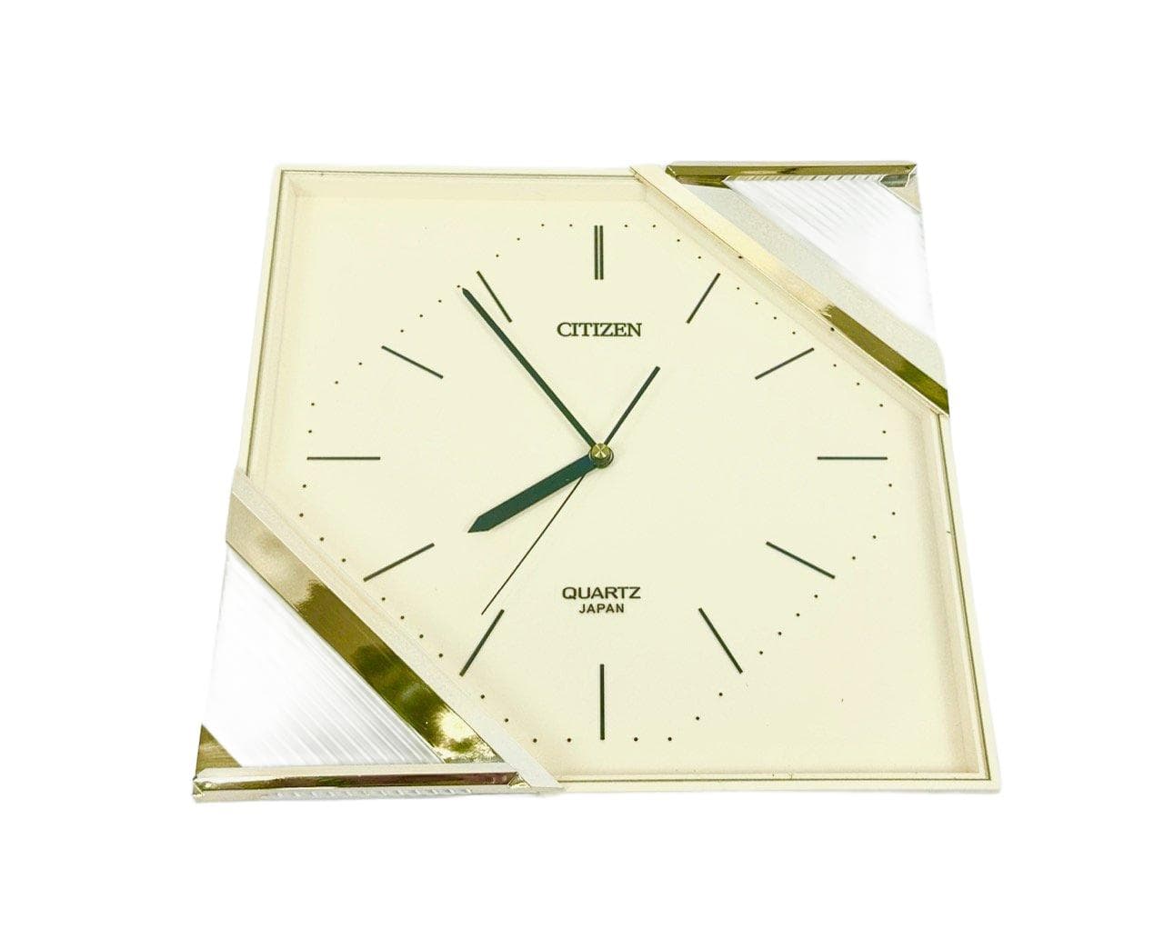 Wall clock Citizen, golden ivory, plastic, Japan, 1980s.