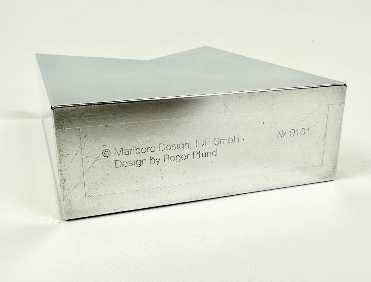 Pudełko No 0101, srebrny, aluminium, proj. R. Pfund, Marlboro Design, Szwajcaria, lata 80. - 153380