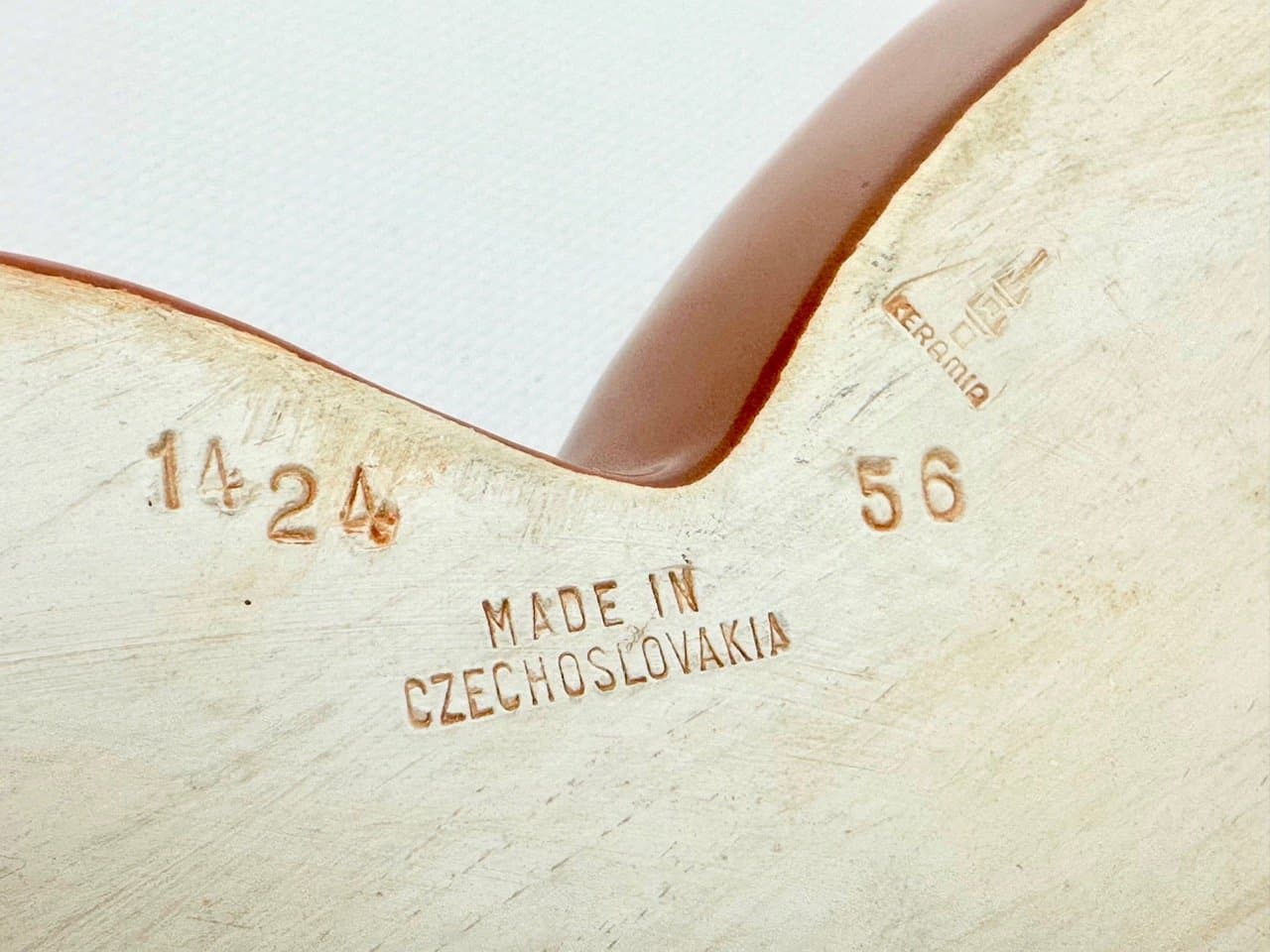 Figurka ścienna lis, pomarańczowy, ceramika, Czechy, lata 60. - 153464