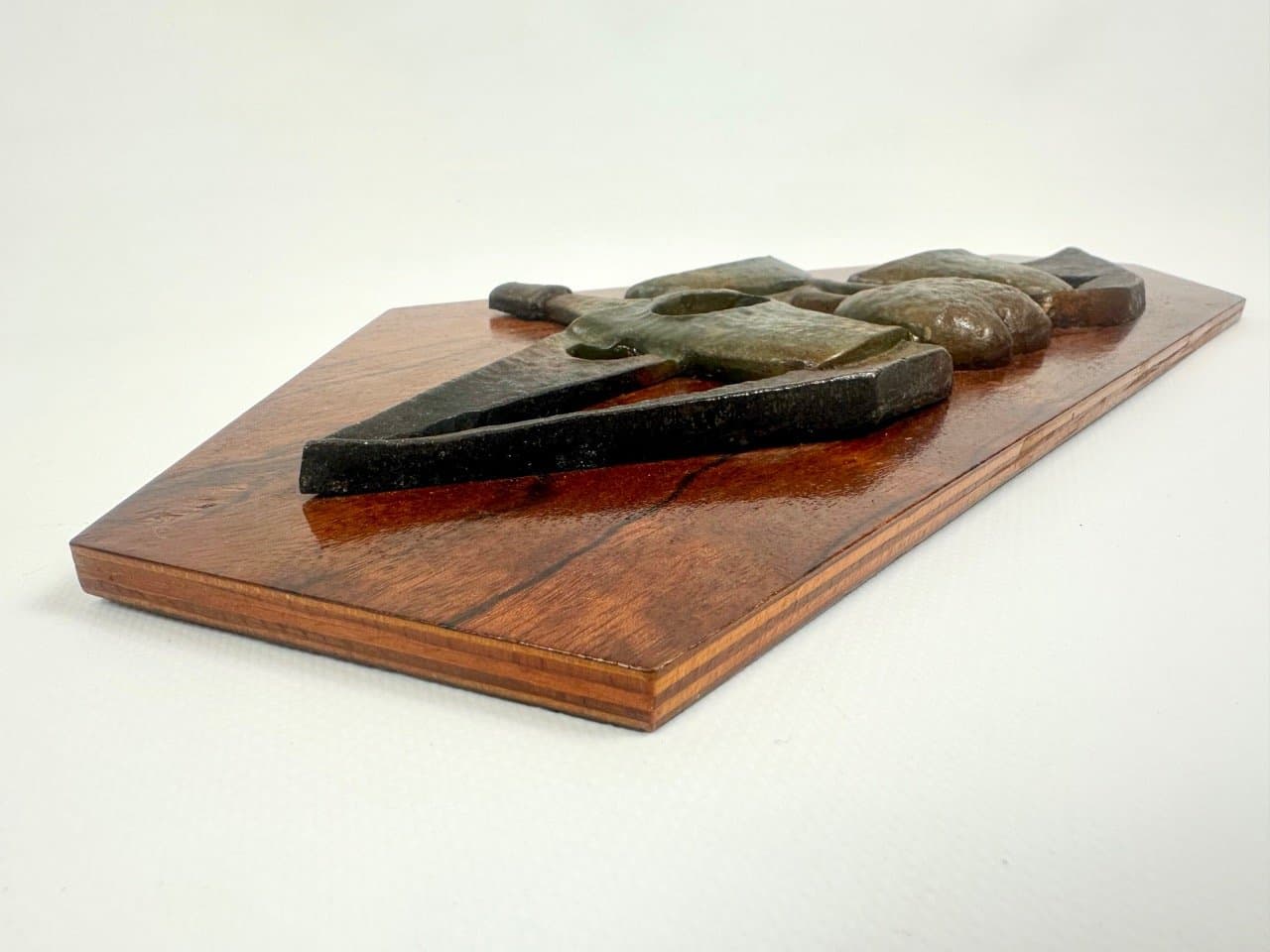 Wall relief, dark walnut, aluminium, Czechoslovakia, 1950s - 153495