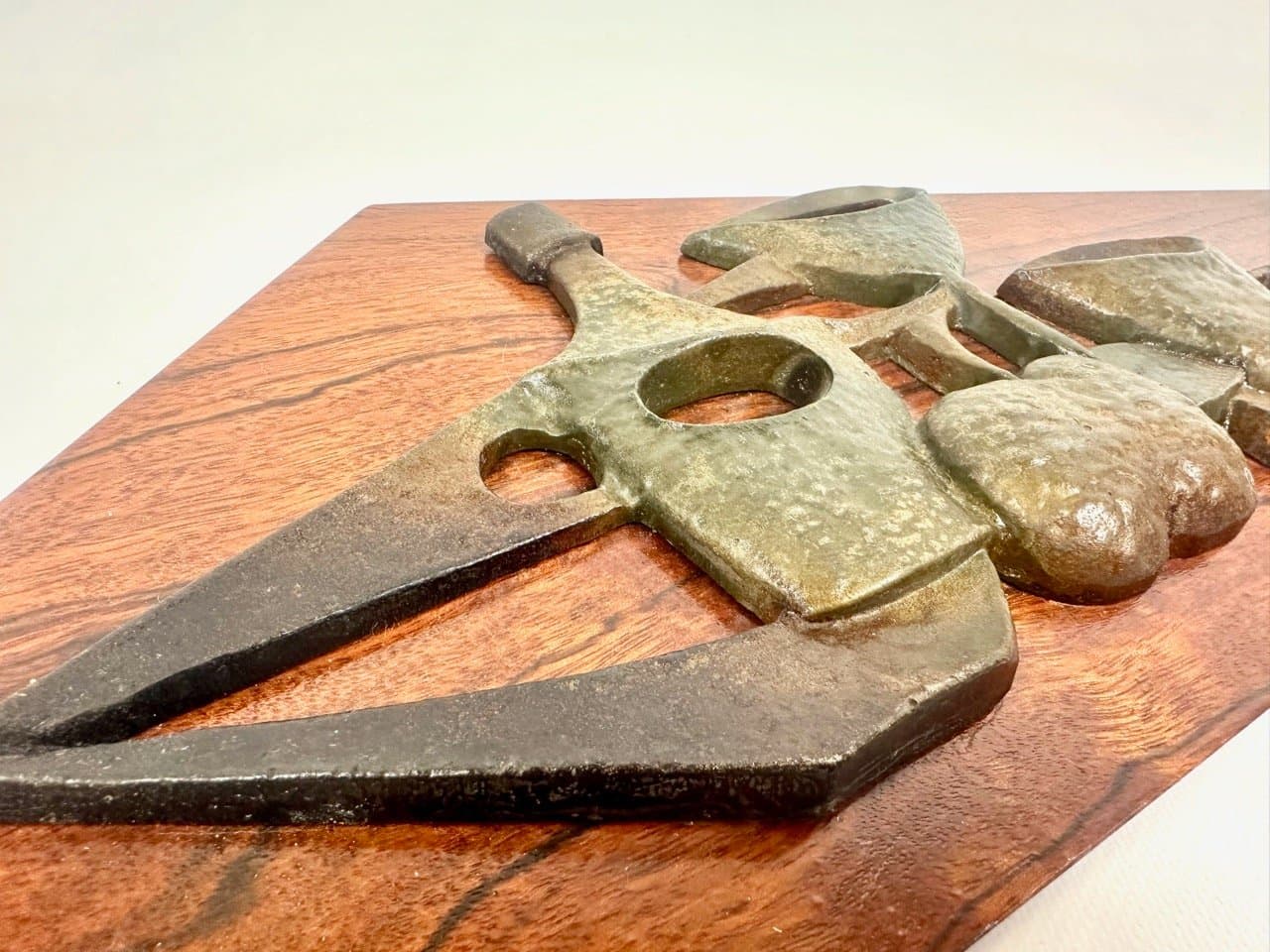 Wall relief, dark walnut, aluminium, Czechoslovakia, 1950s - 153494