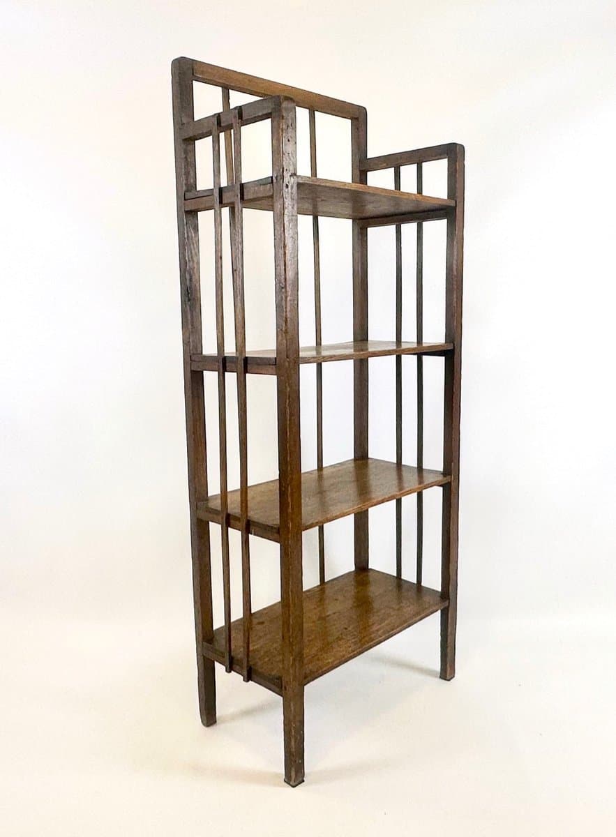 Regał Art Nouveau, dąb brąz ciemny, Niemcy, XIX w. - 153602