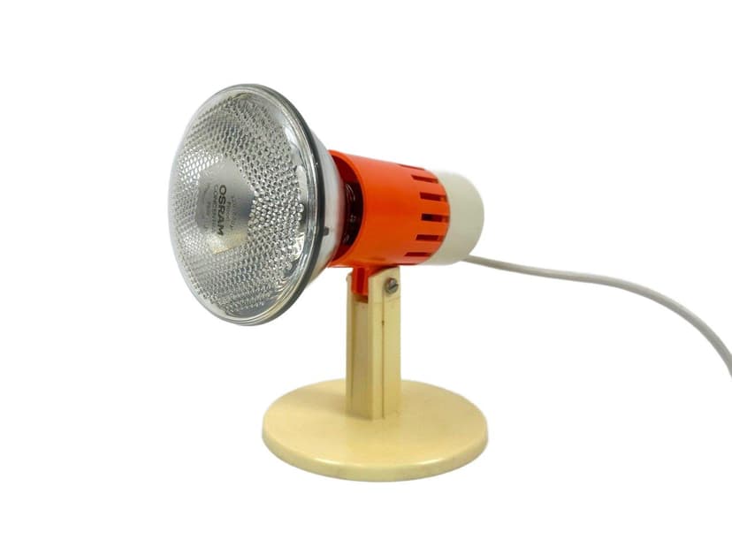Lampka biurkowa space age, pomarańczowy, plastik, lata 70.