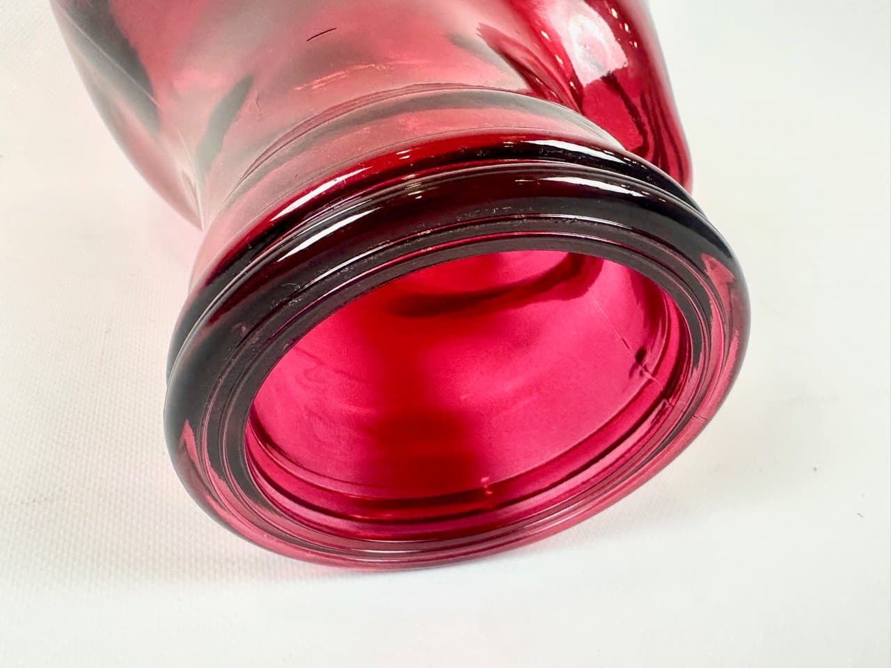 Rzeźba głowa, czerwona, szkło, Niemcy, lata 70. - 153645