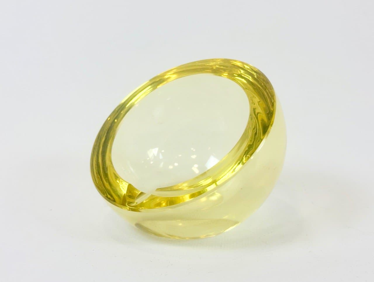 Popielniczka kulista Murano, żółty, szkło, Włochy, lata 60. - 153728