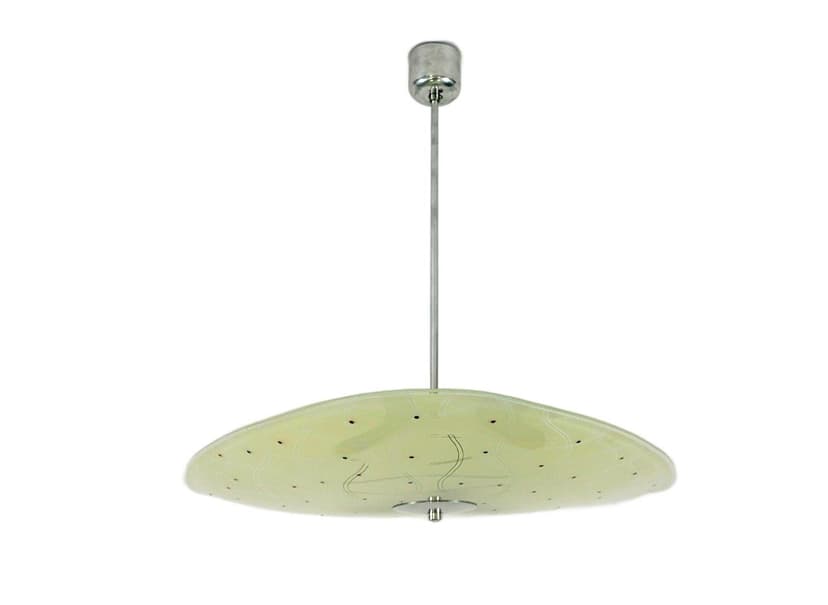 Lampa wisząca, jasnozielony, szkło, aluminium, Napako, Czechy, lata 60.