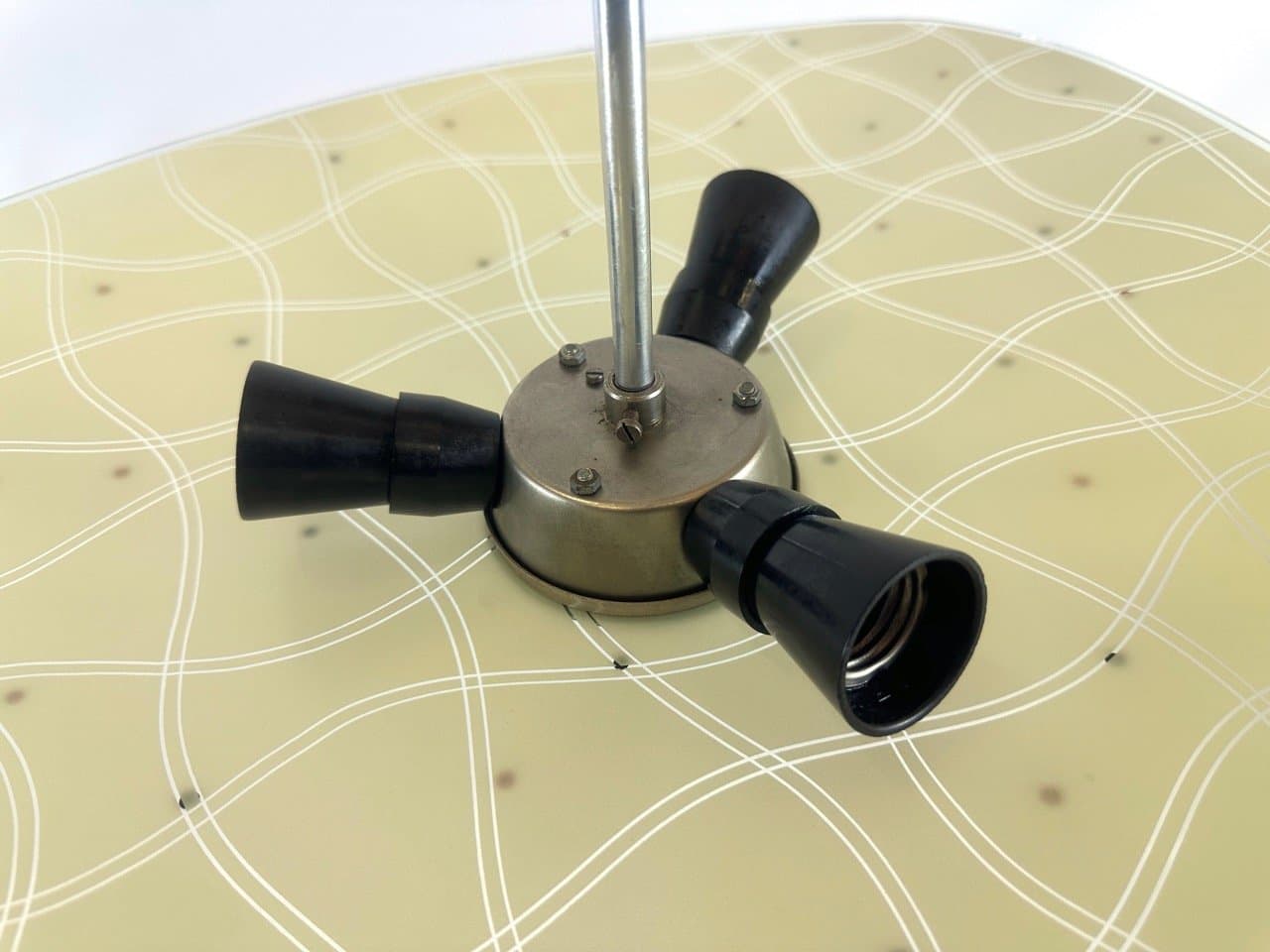 Lampa wisząca, jasnozielony, szkło, aluminium, Napako, Czechy, lata 60. - 153761