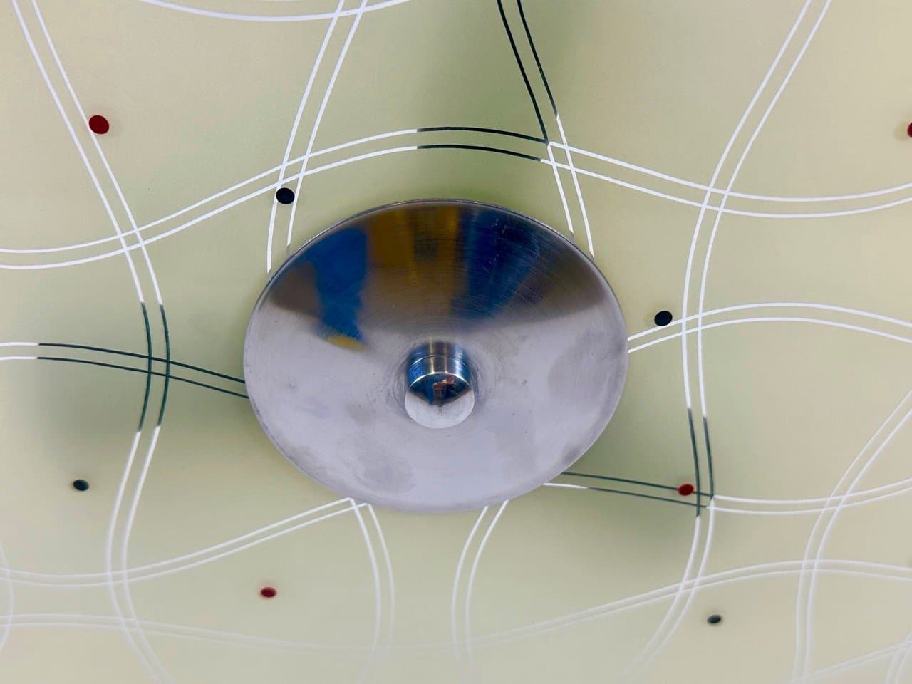 Lampa wisząca, jasnozielony, szkło, aluminium, Napako, Czechy, lata 60. - 153757