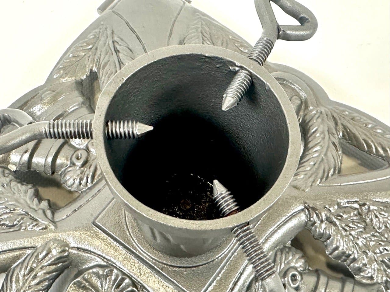 Stojak na choinkę Art Nouveau, srebrny, żeliwo, Niemcy, XIX w. - 153777