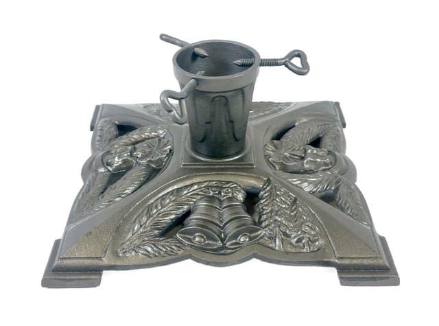 Stojak na choinkę Art Nouveau, srebrny, żeliwo, Niemcy, XIX w. - WYMIARY