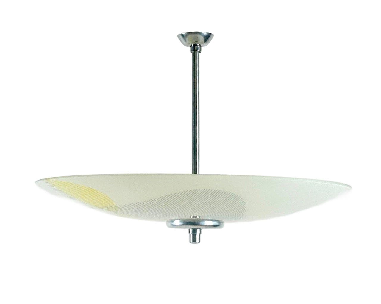 Lampa wisząca Umbrella, ivory white, aluminium, szkło, Napako, Czechy, lata 60.