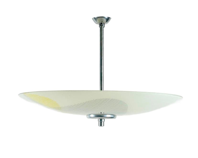 Lampa wisząca Umbrella, ivory white, aluminium, szkło, Napako, Czechy, lata 60.