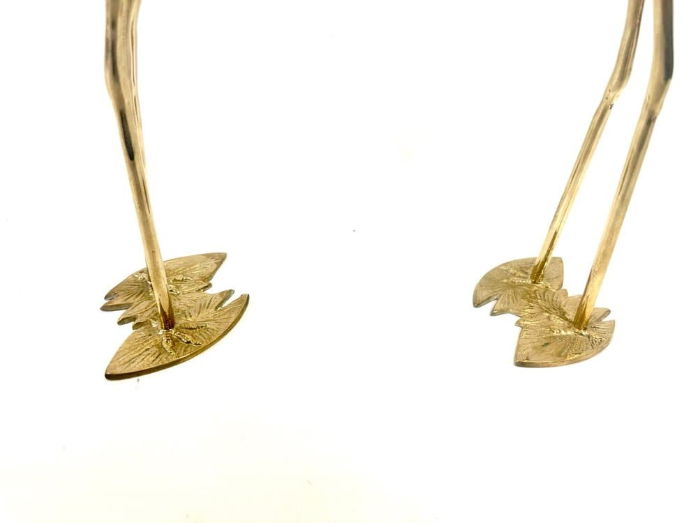 Pair of flamingo figurines, gold brass, Germany, 1960s. - 153922