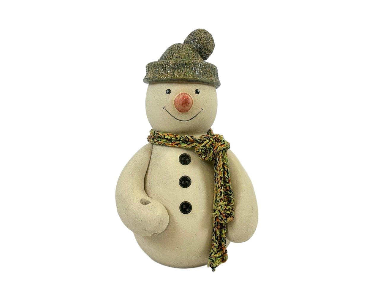 Snowman figurine, ivory white, ceramic, Germany, 1970s.