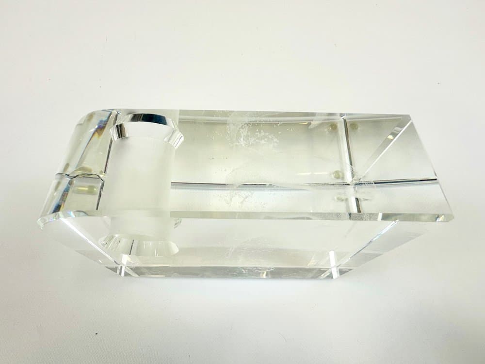 Lampa stołowa, blok, transparentny kryształ, Niemcy, lata 90. - 153959