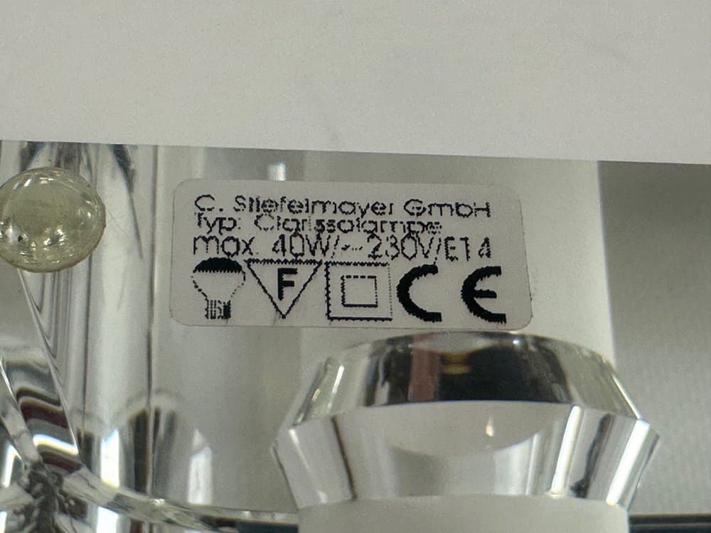 Lampa stołowa, blok, transparentny kryształ, Niemcy, lata 90. - 153957