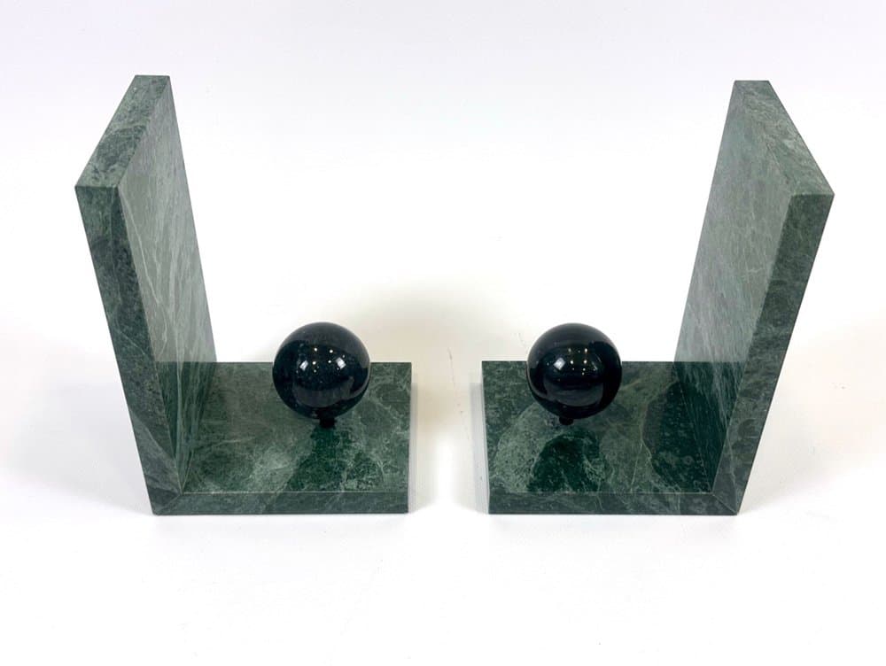 para podpórek do książek Art déco, zielony, marmur, Francja, lata 30. - 153969