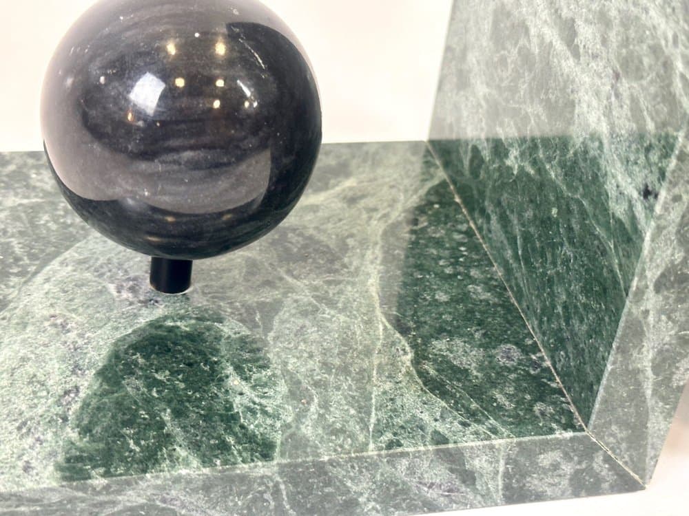 para podpórek do książek Art déco, zielony, marmur, Francja, lata 30. - 153976