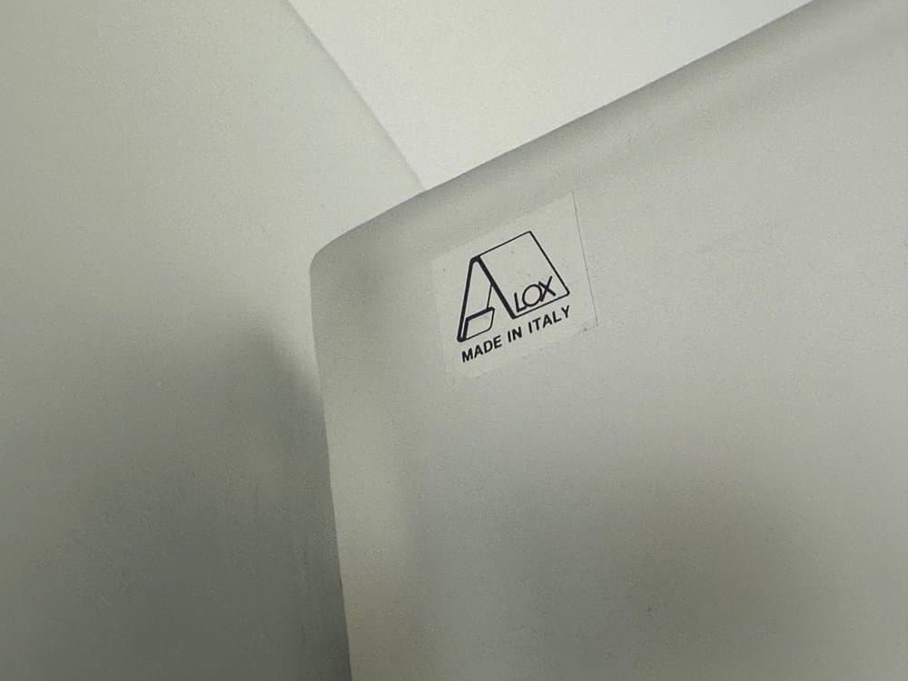 Para kinkietów Alox, Ivory White, Murano szkło opalowe, Włochy, lata 80. - 154031