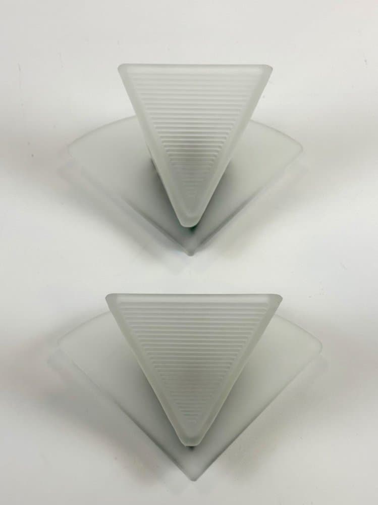 Para kinkietów Alox, Ivory White, Murano szkło opalowe, Włochy, lata 80. - 154024