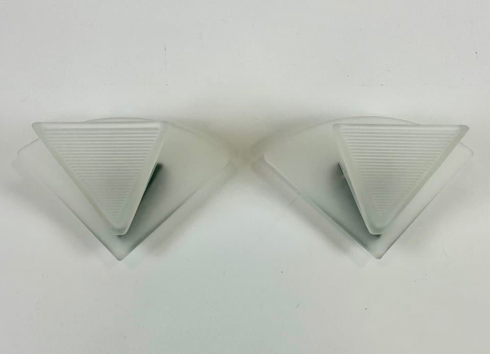 Para kinkietów Alox, Ivory White, Murano szkło opalowe, Włochy, lata 80. - 154023