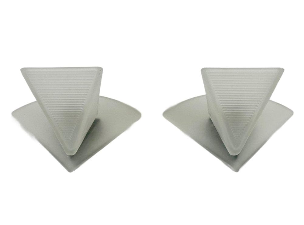 Para kinkietów Alox, Ivory White, Murano szkło opalowe, Włochy, lata 80.