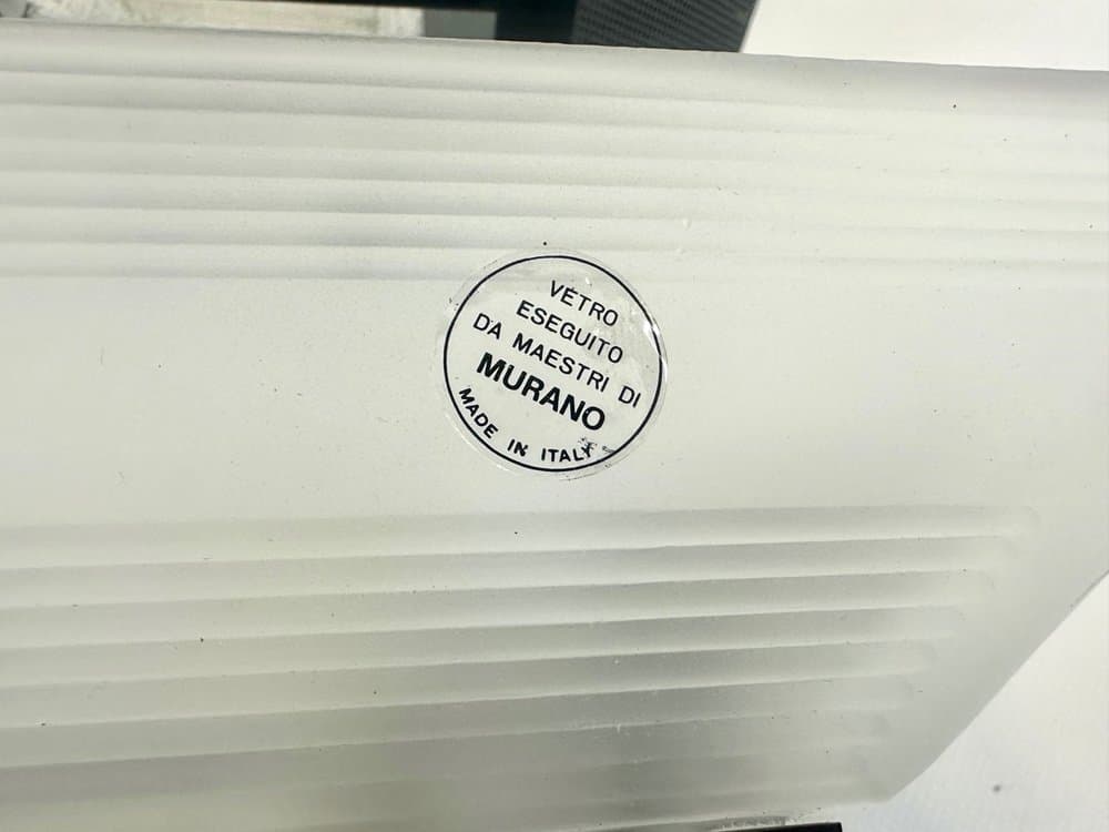 Para kinkietów Murano Glass, biały, szkło Murano opalowe, metal czarny, Włochy, lata 80. - 154044