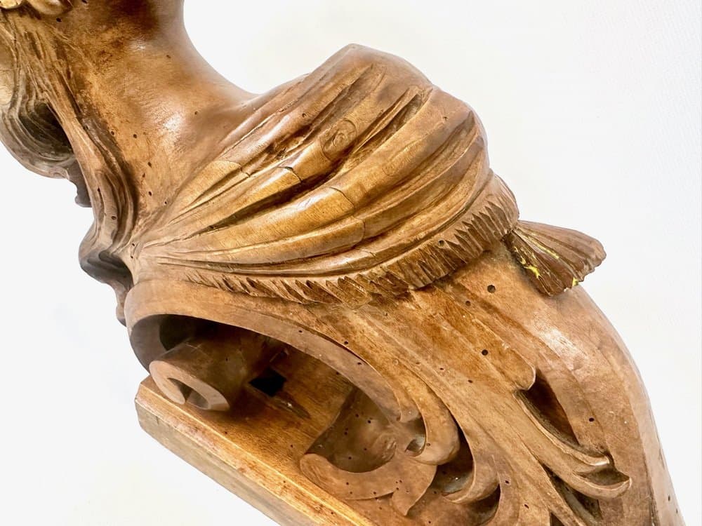 Rzeźba kariatydy, brązowy, orzech, Włochy, XIX w. - 154106