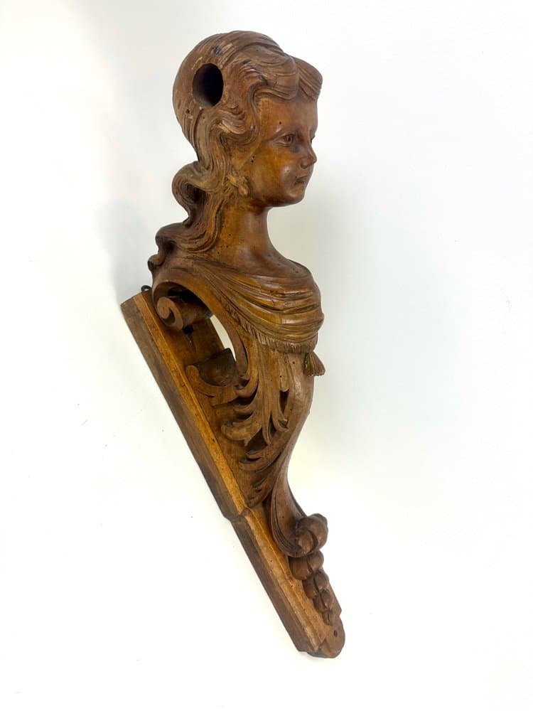 Rzeźba kariatydy, brązowy, orzech, Włochy, XIX w. - 154097
