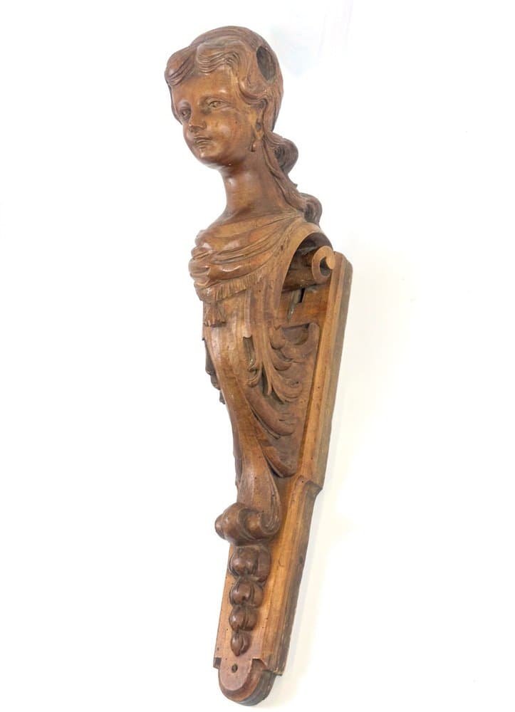 Rzeźba kariatydy, brązowy, orzech, Włochy, XIX w. - 154096