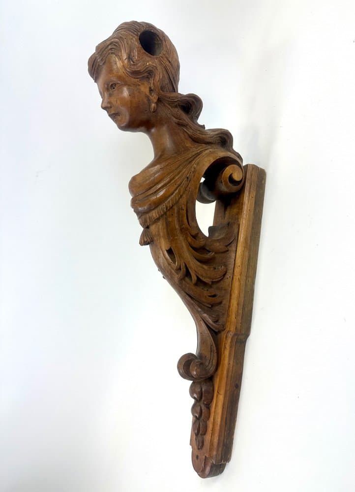 Rzeźba kariatydy, brązowy, orzech, Włochy, XIX w. - 154104