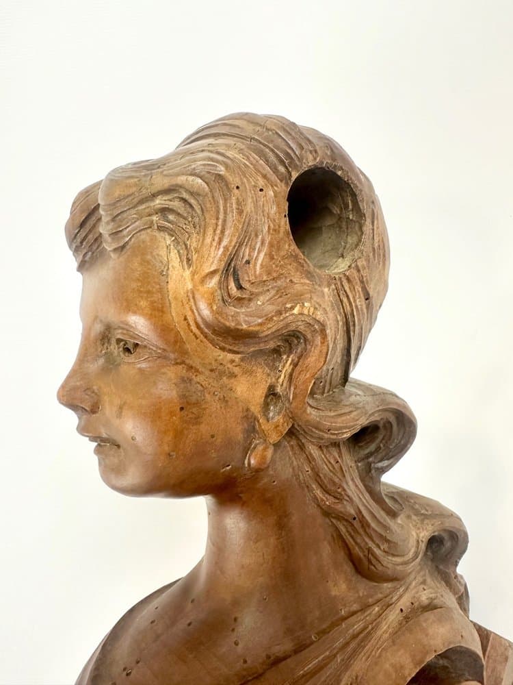 Rzeźba kariatydy, brązowy, orzech, Włochy, XIX w. - 154103