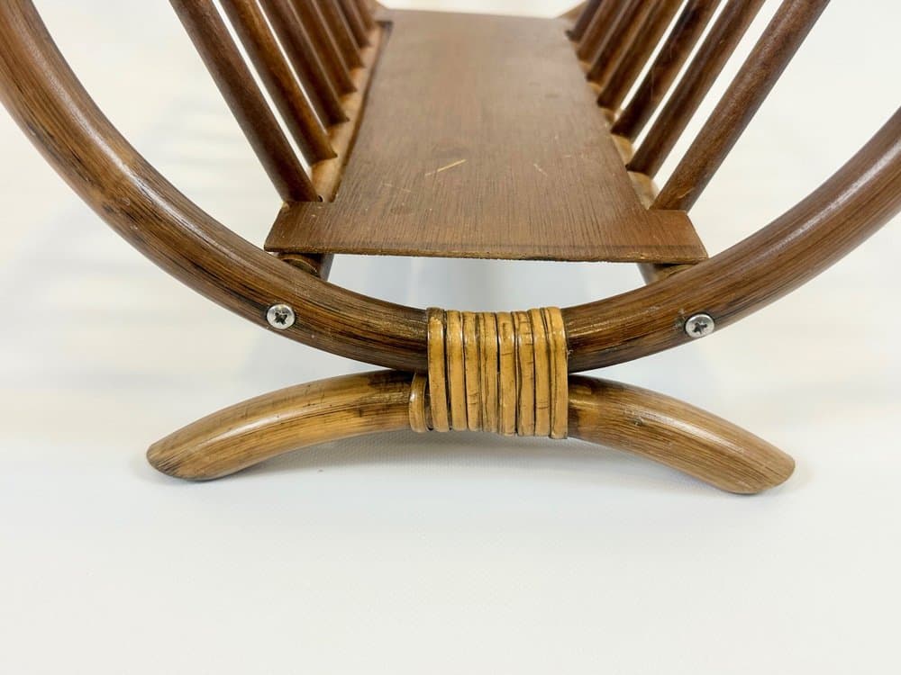 Magazine rack, light brown bamboo, 1960s - 154191