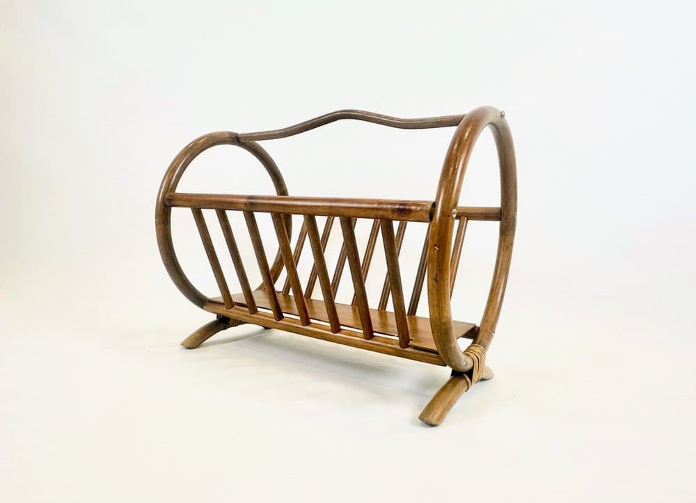 Magazine rack, light brown bamboo, 1960s - 154188