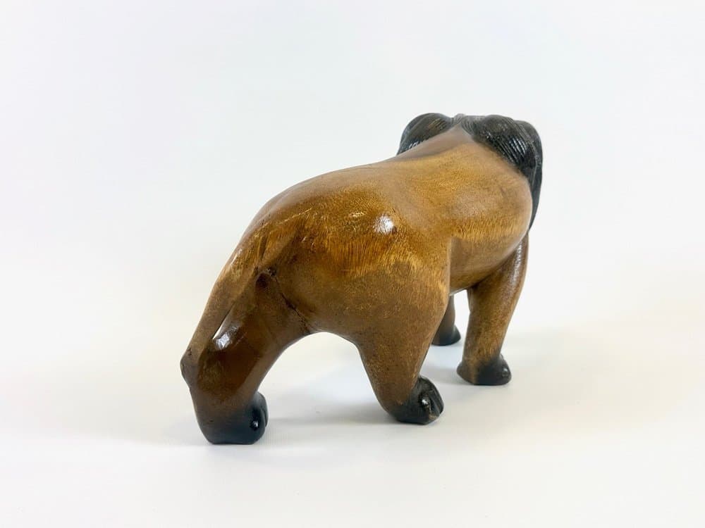 Lion figurine, light brown wood, 1930s - 154301