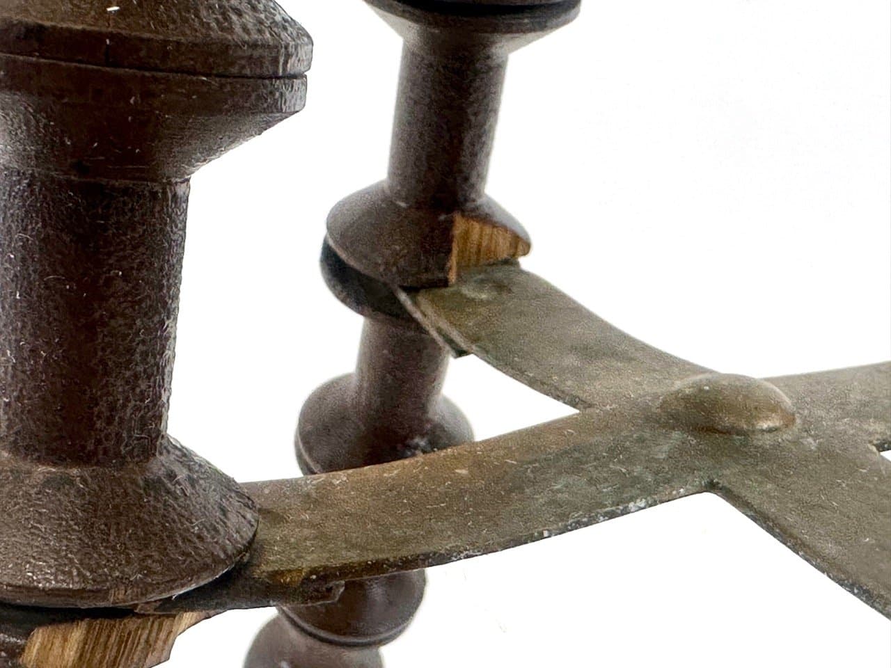 Stolik boczny, Folk Art Victorian, brązowy ciemny, drewno, mosiądz, Stany Zjednoczone, XIX w. - 154336