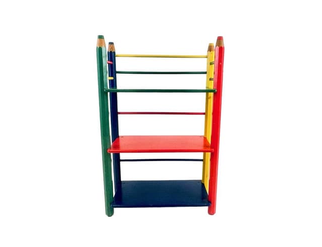 Półka Pencil Shelf, multikolor, sklejka, proj. P. Sala, Francja, lata 80. - WYMIARY
