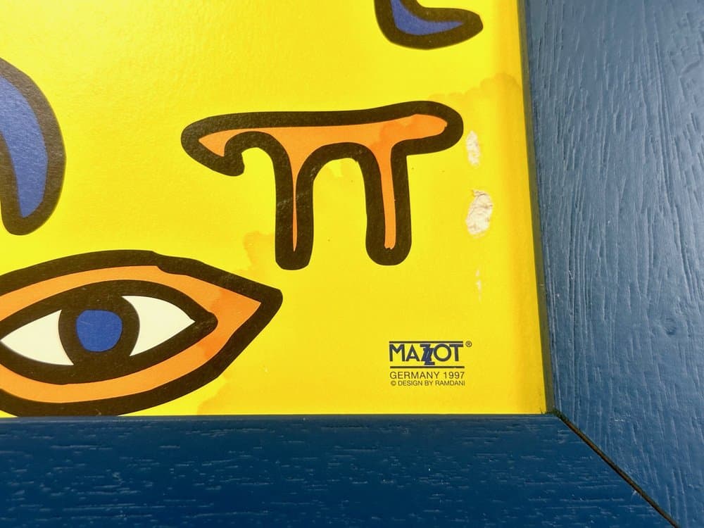 Zegar ścienny, multikolor, drewno, papier, Niemcy, lata 90. - 154363