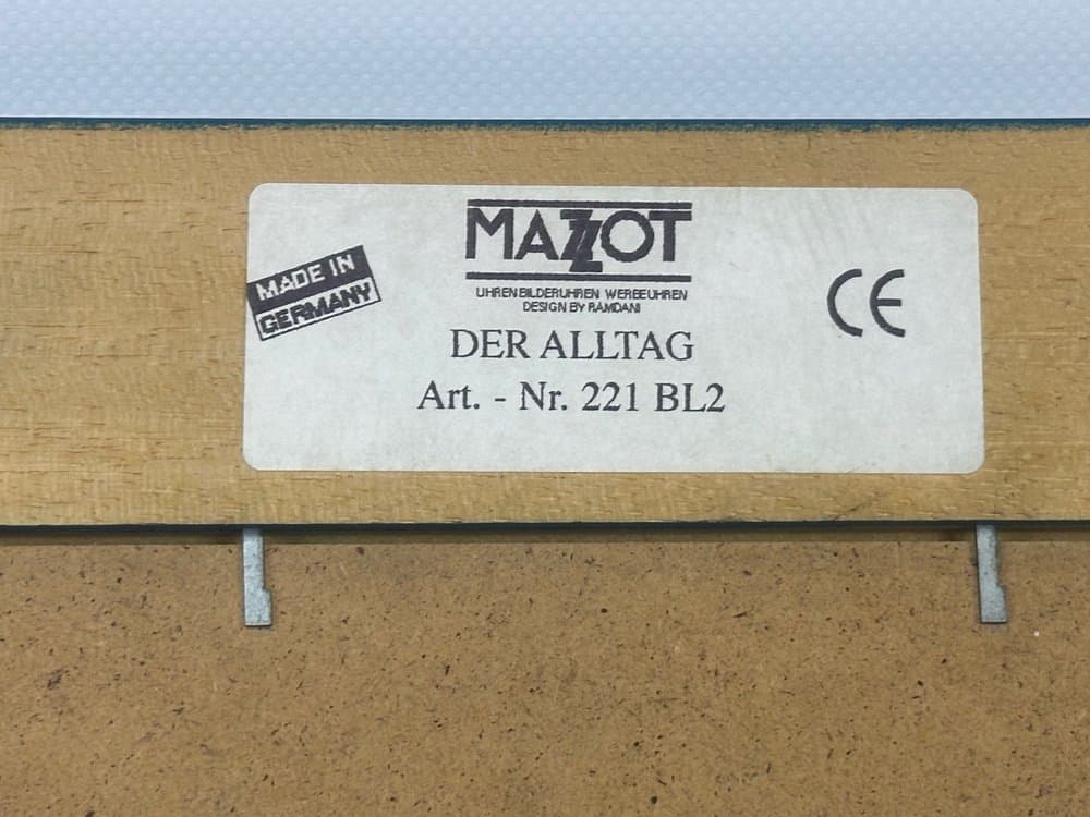 Zegar ścienny, multikolor, drewno, papier, Niemcy, lata 90. - 154367