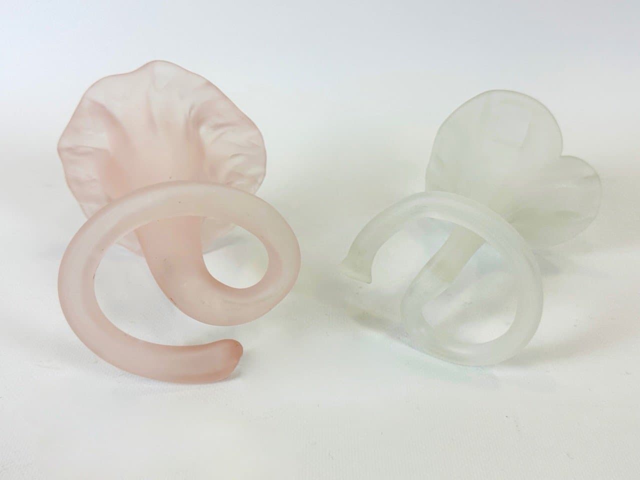 Pair of vases Italian Modern, pink, clear, glass, Italy, 1970s. - 154394