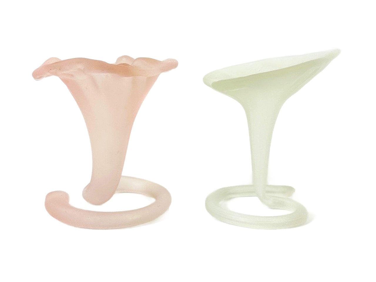 Pair of vases Italian Modern, pink, clear, glass, Italy, 1970s.