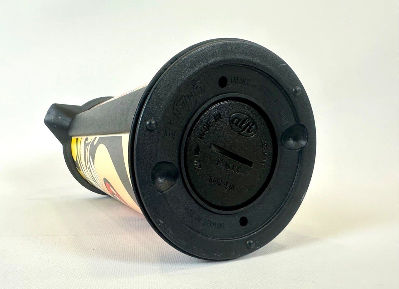 Termos Pop Art, żółty, plastik czarny, Niemcy, lata 80. - 154414