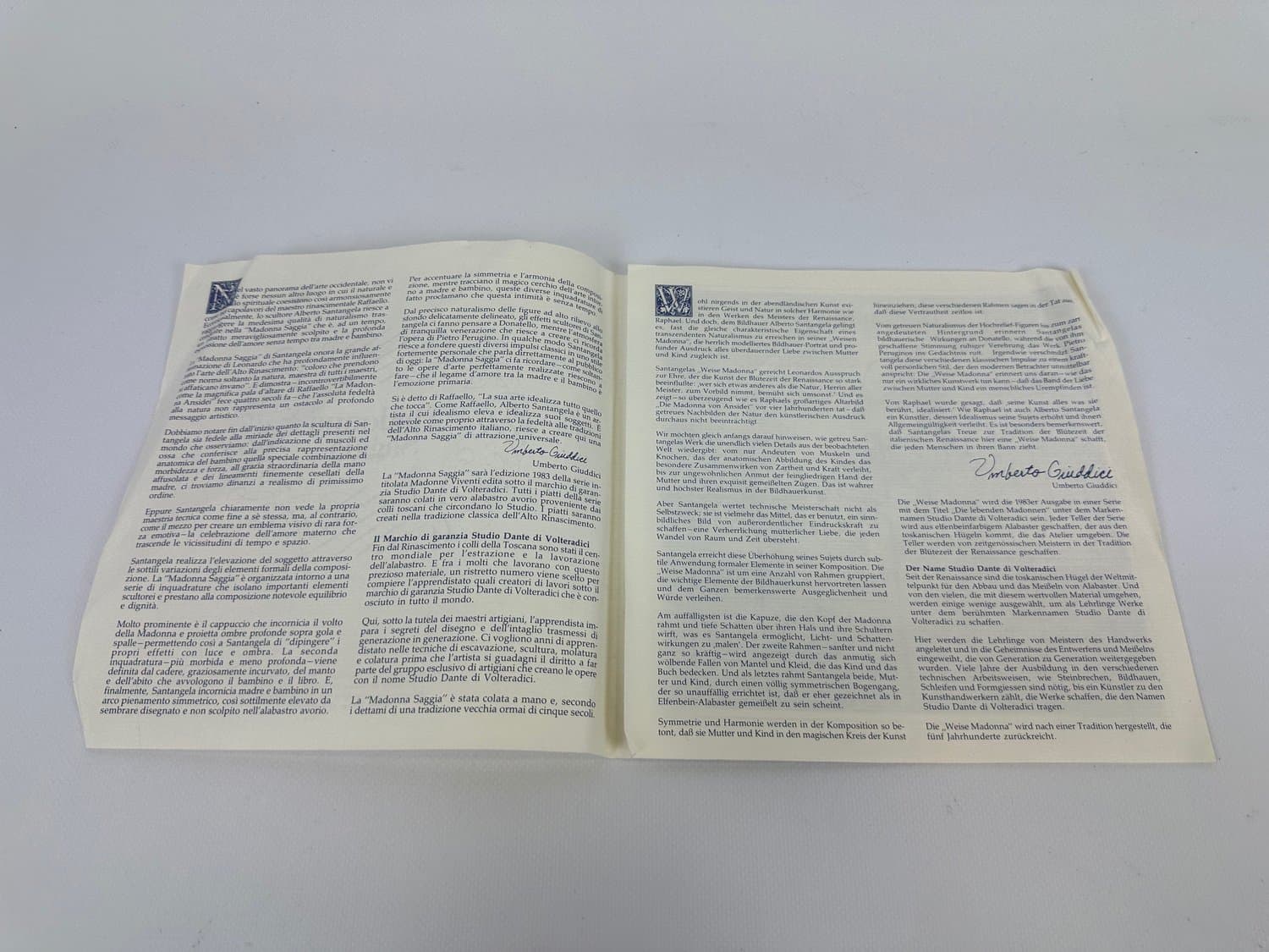 Patera ścienna, alabaster kość słoniowa, proj. A. Santangela, Włochy, lata 70. - 154458