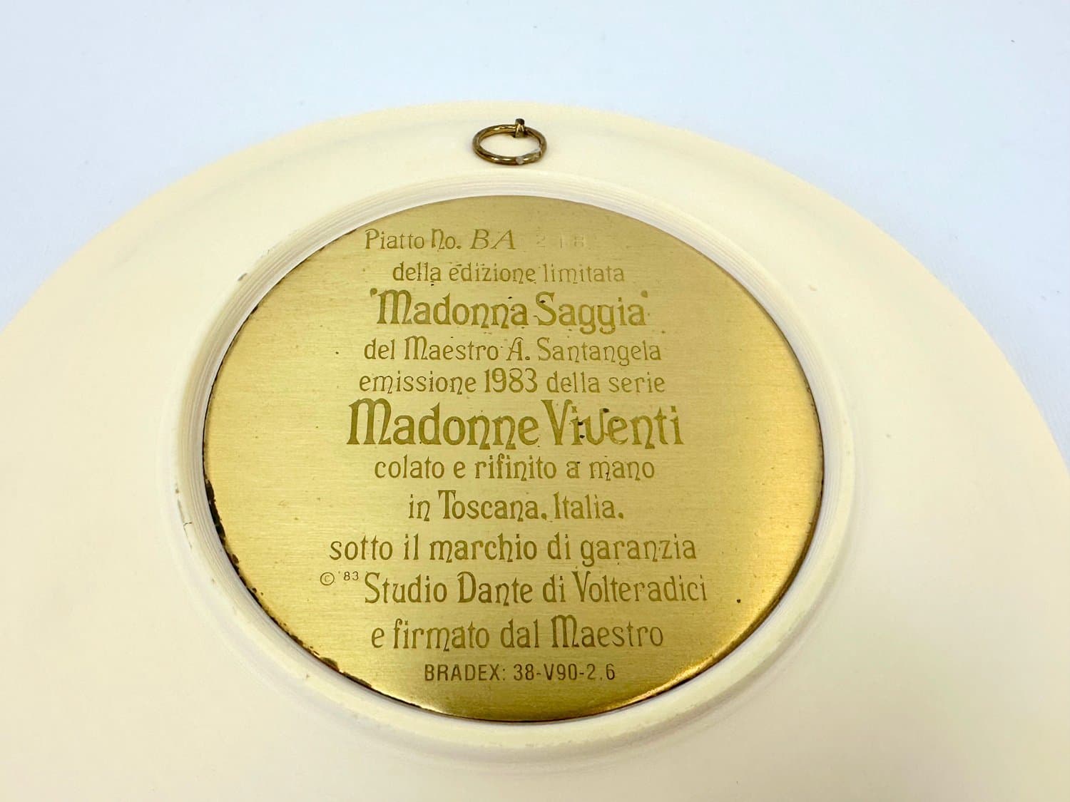 Patera ścienna, alabaster kość słoniowa, proj. A. Santangela, Włochy, lata 70. - 154454