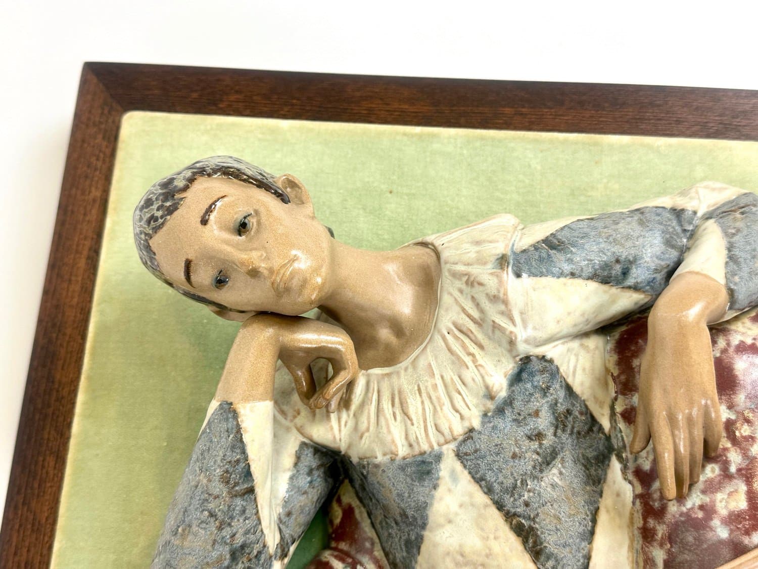 Rzeźba ścienna Harlequin, multicolor, ceramika, F. García, Hiszpania, lata 70. - 154513