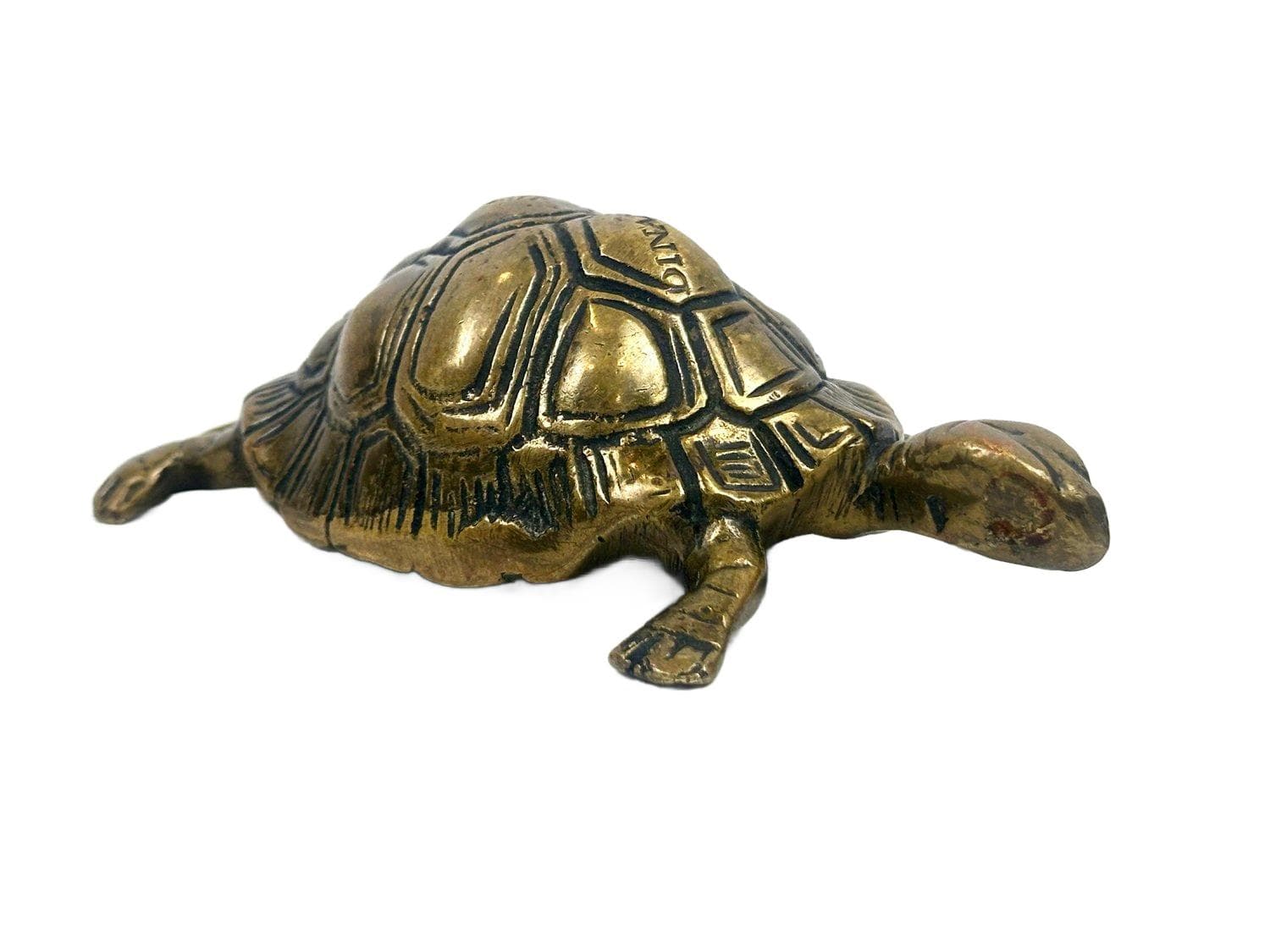 Turtle figurine, golden brass, Belgium, 1960s