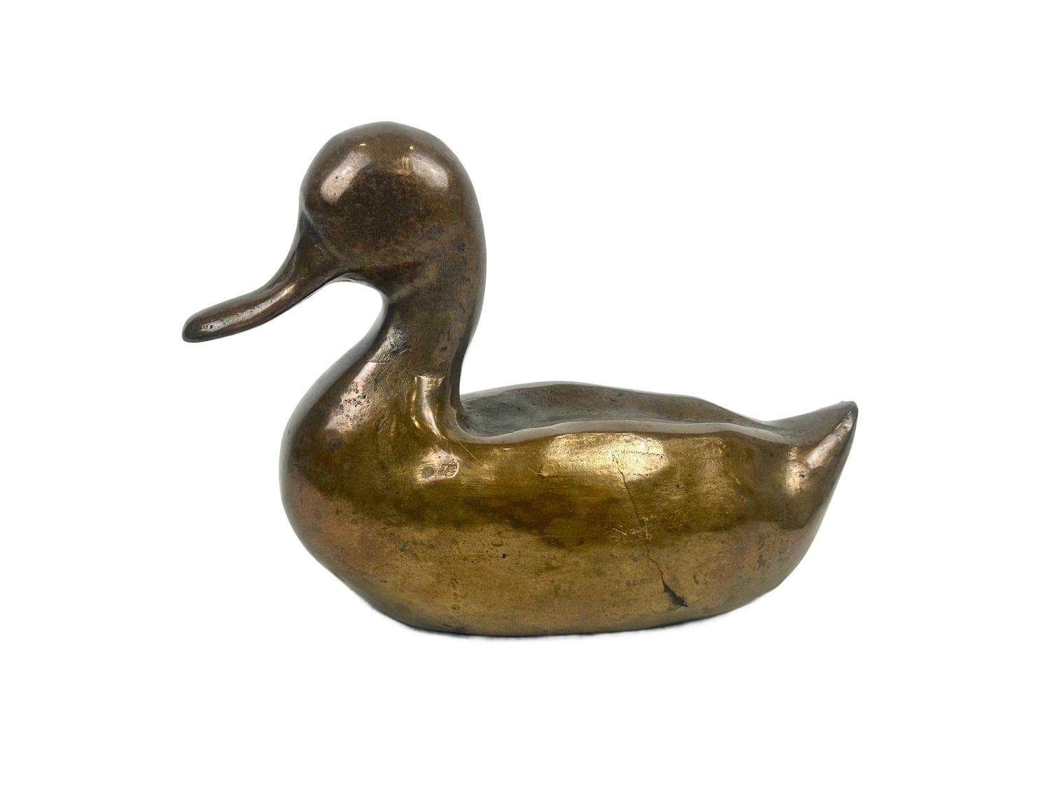 Duck figurine, dark brown bronze, 19th c.