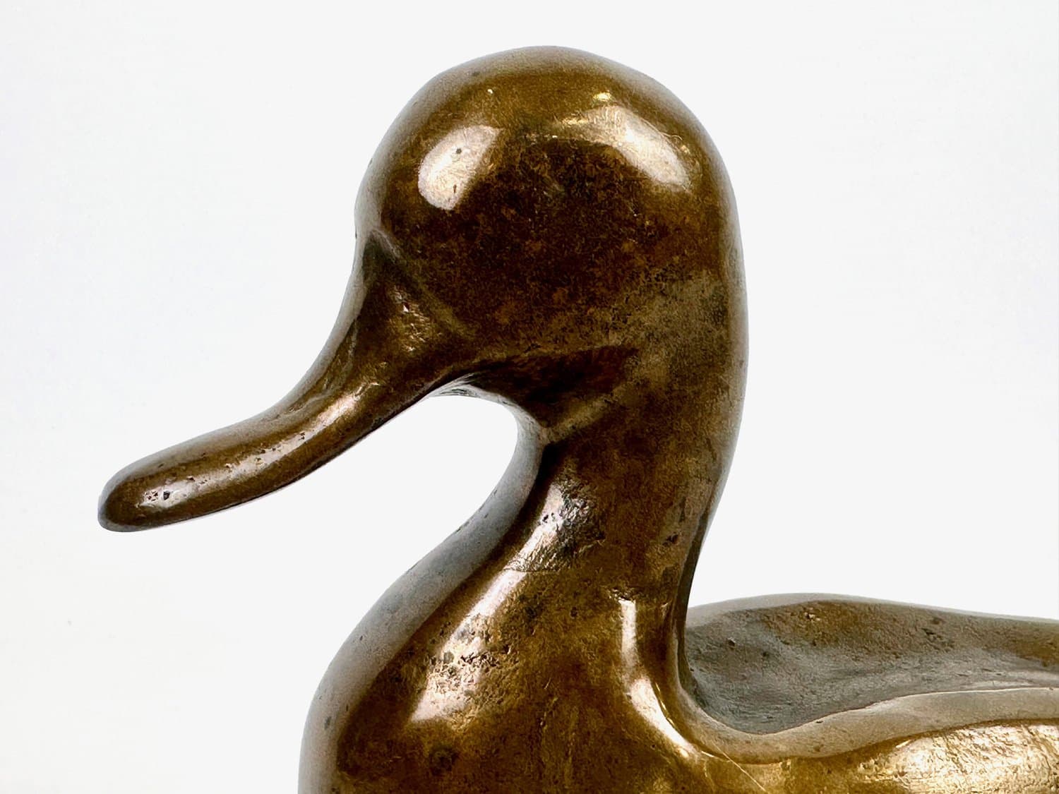 Duck figurine, dark brown bronze, 19th c. - 154551