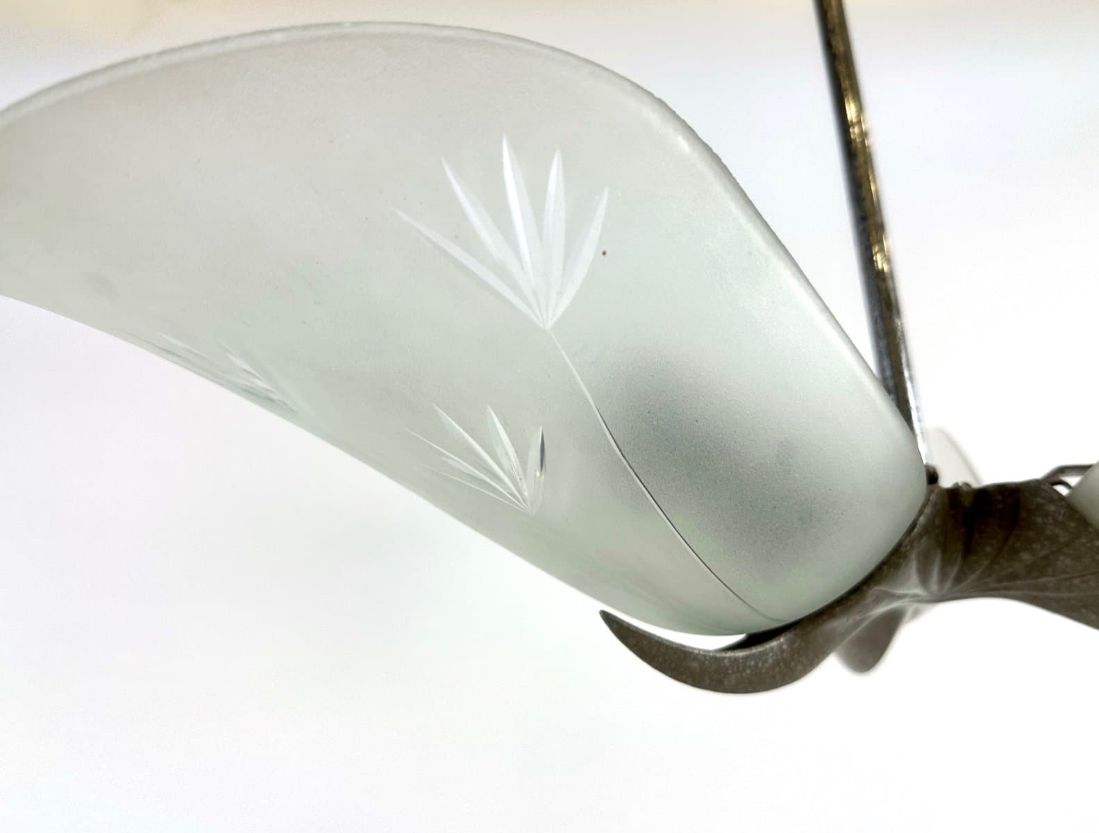 Lampa wisząca Art Deco, kryształ srebrny, Czechy, lata 40. - 154599