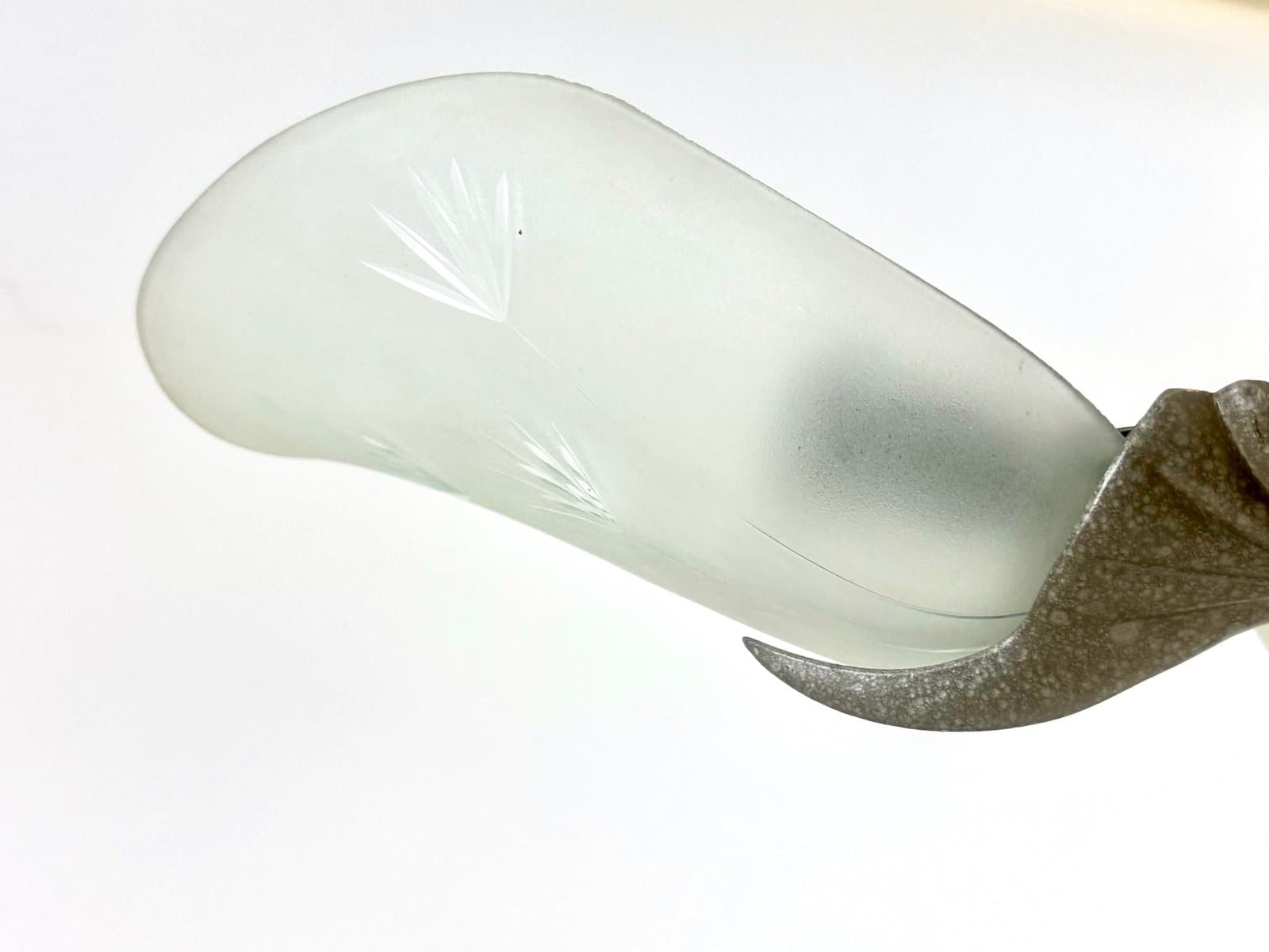 Lampa wisząca Art Deco, kryształ srebrny, Czechy, lata 40. - 154596